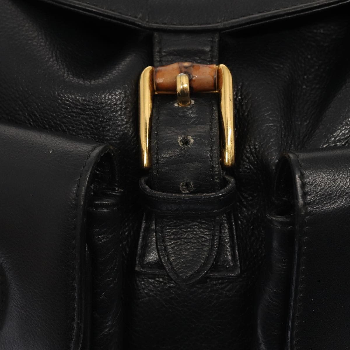 Gucci Bamboo Black Leather Backpack Bag (Pre-Owned) Size ONE SIZE - 11 Thumbnail