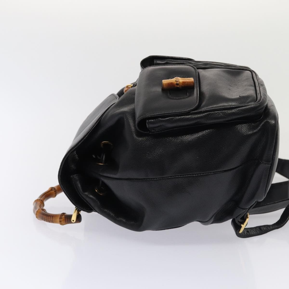 Gucci Bamboo Black Leather Backpack Bag (Pre-Owned) Size ONE SIZE - 3 Thumbnail