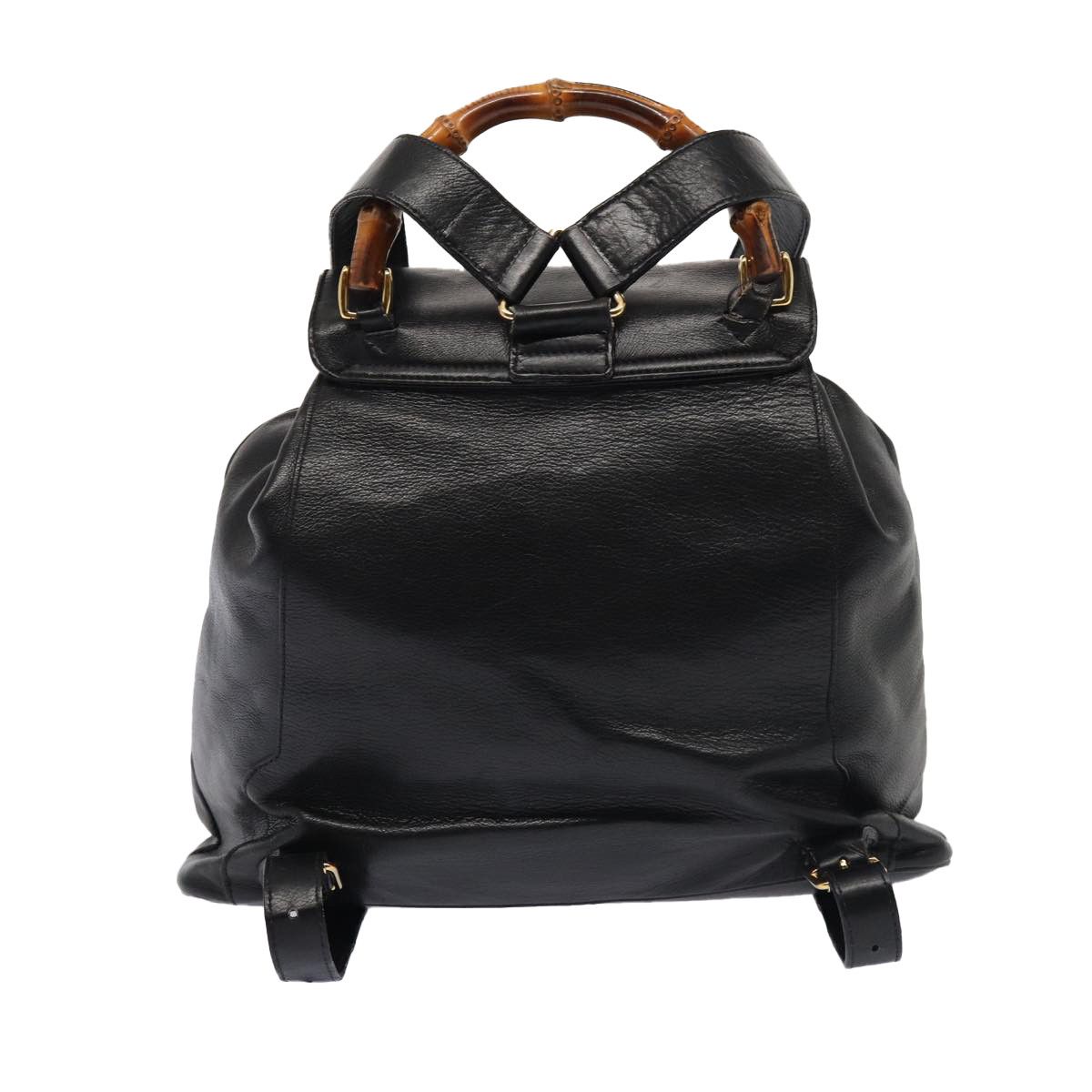 Gucci Bamboo Black Leather Backpack Bag (Pre-Owned) Size ONE SIZE - 2 Thumbnail