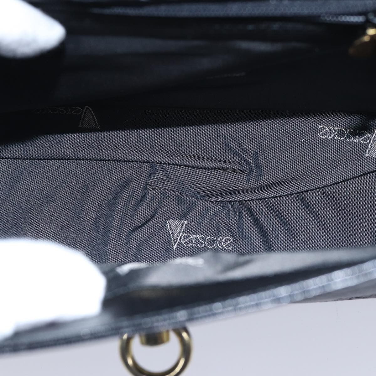Versace Gianni Black Leather Handbag (Pre-Owned) Size ONE SIZE - 13 Thumbnail