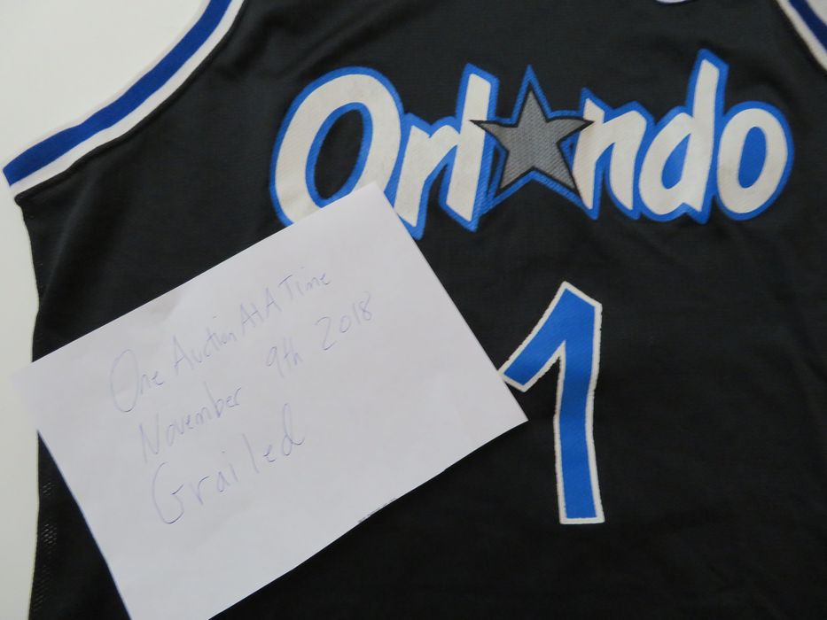 Vintage Champion Black Orlando Magic 90's Anfernee Penny Hardaway 1  Jersey 48