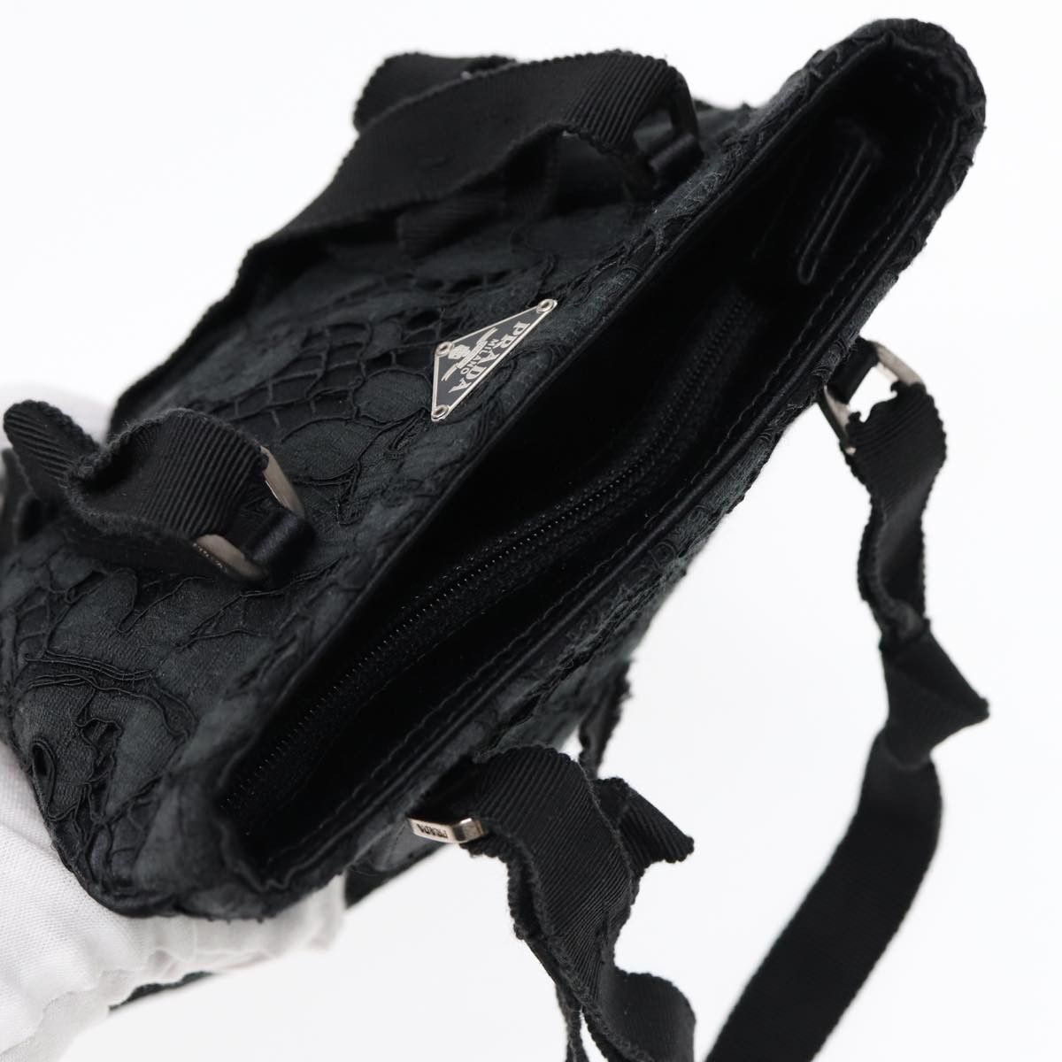 Prada Tessuto Black Silk Handbag (Pre-Owned) Size ONE SIZE - 14 Thumbnail