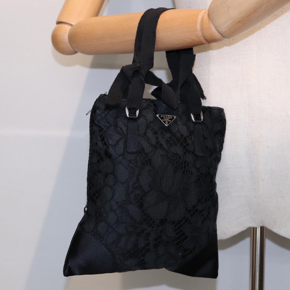 Prada Tessuto Black Silk Handbag (Pre-Owned) Size ONE SIZE - 12 Thumbnail