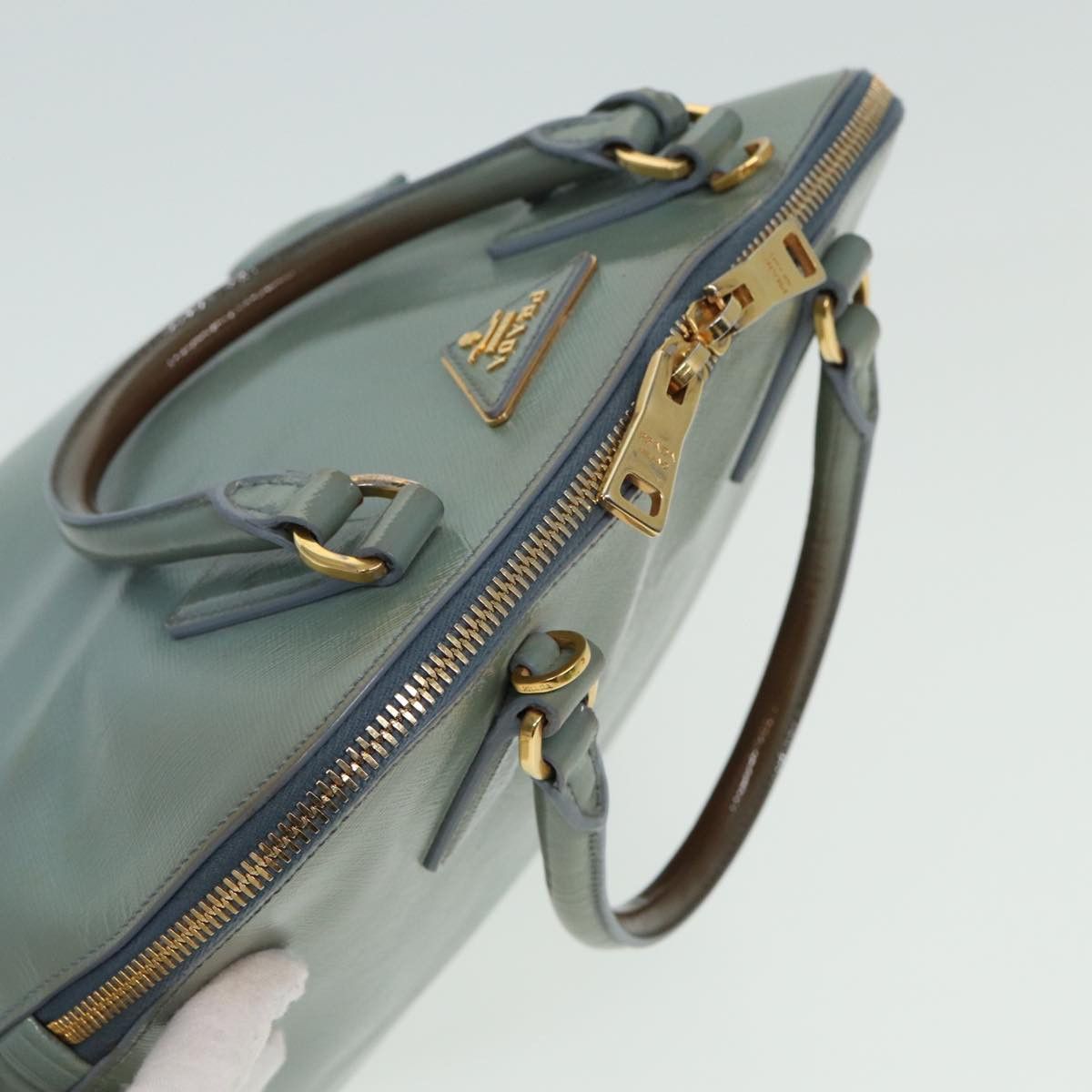 Prada Saffiano Blue Leather Handbag (Pre-Owned) Size ONE SIZE - 4 Thumbnail