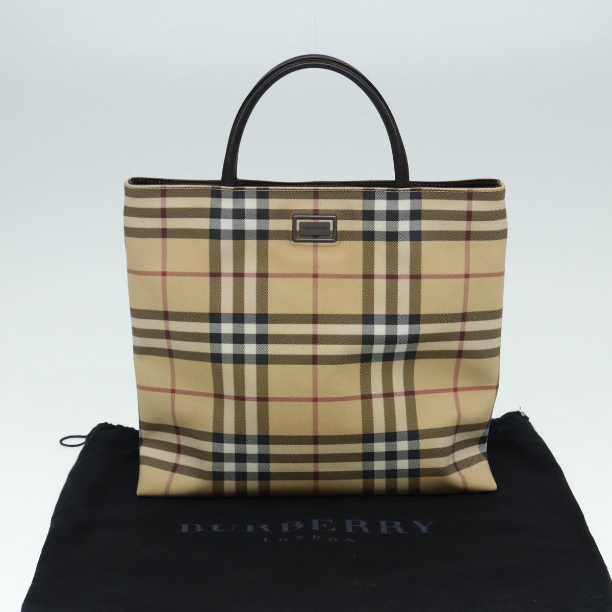 Burberry Nova Check Beige Canvas Tote Bag (Pre-Owned) Size ONE SIZE - 8 Thumbnail
