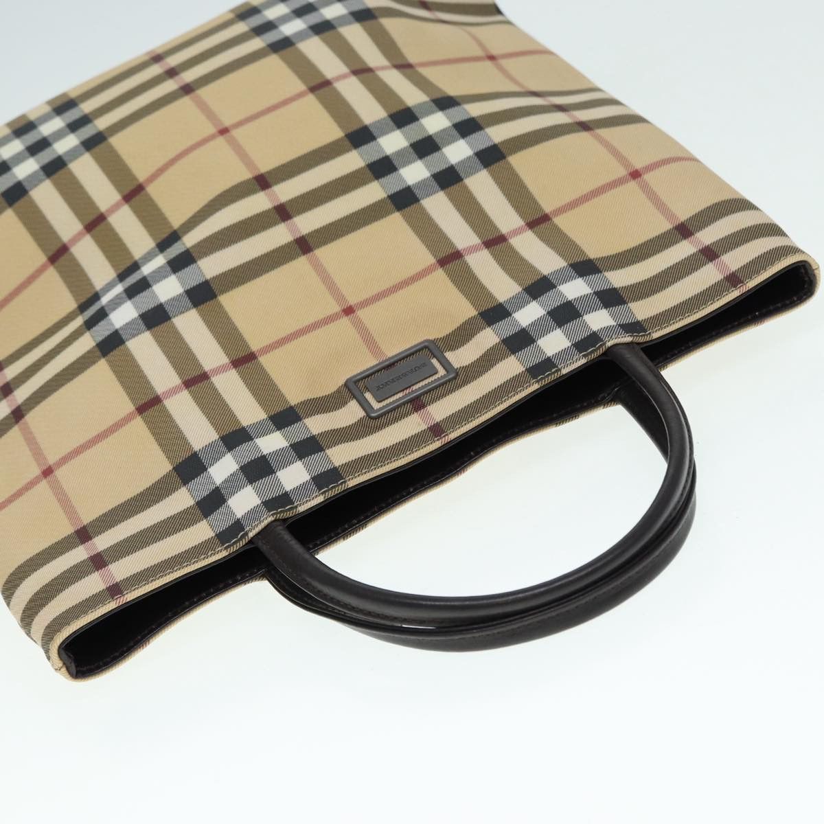 Burberry Nova Check Beige Canvas Tote Bag (Pre-Owned) Size ONE SIZE - 4 Thumbnail