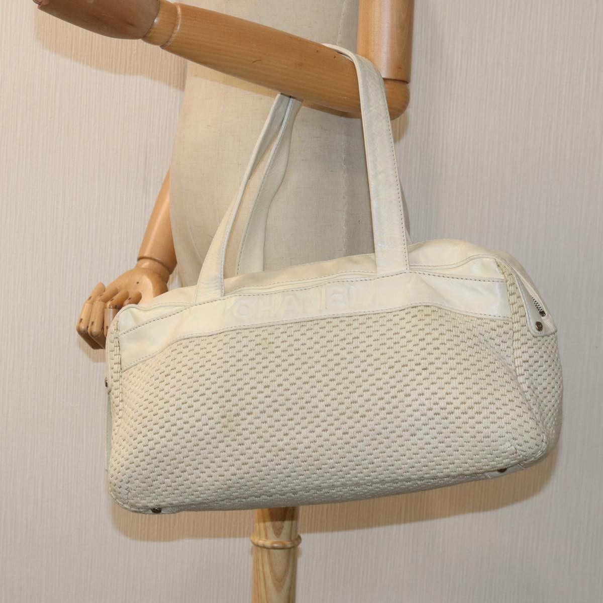 Chanel Beige Canvas Handbag (Pre-Owned) Size ONE SIZE - 7 Thumbnail