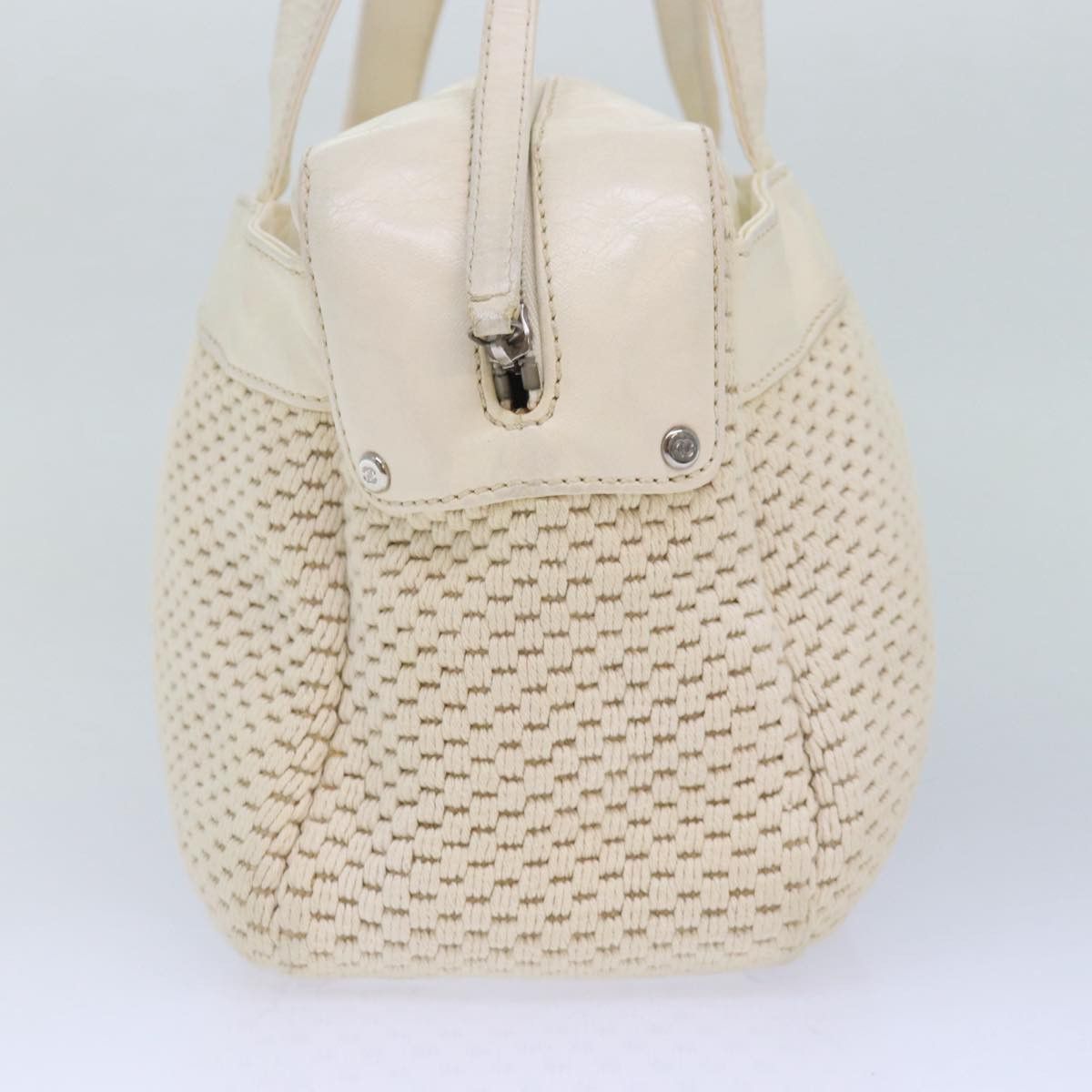 Chanel Beige Canvas Handbag (Pre-Owned) Size ONE SIZE - 10 Thumbnail