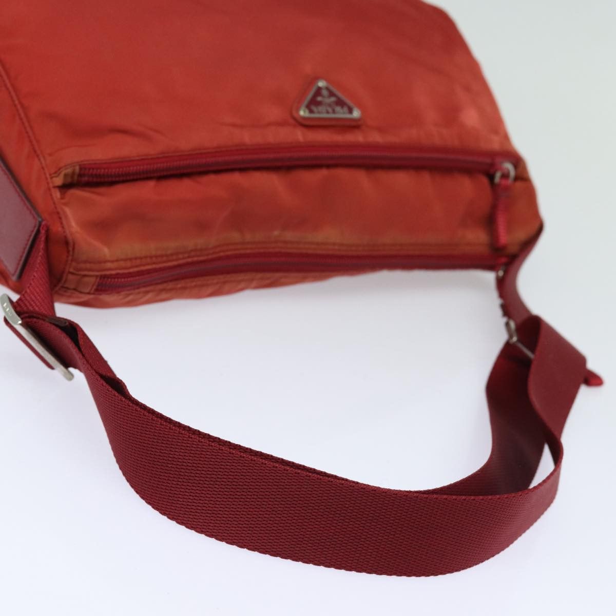 Prada Tessuto Red Canvas Shoulder Bag (Pre-Owned) Size ONE SIZE - 12 Thumbnail