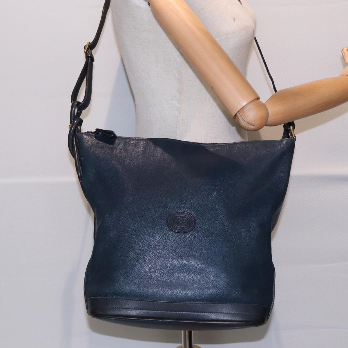 Gucci Navy Leather Shoulder Bag (Pre-Owned) Size ONE SIZE - 7 Thumbnail