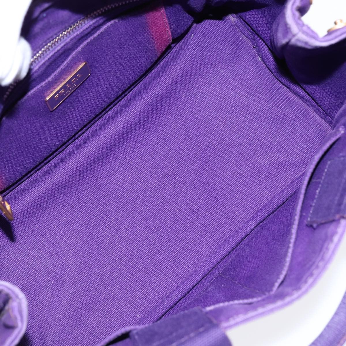 Prada Canapa Purple Canvas Handbag (Pre-Owned) Size ONE SIZE - 11 Thumbnail