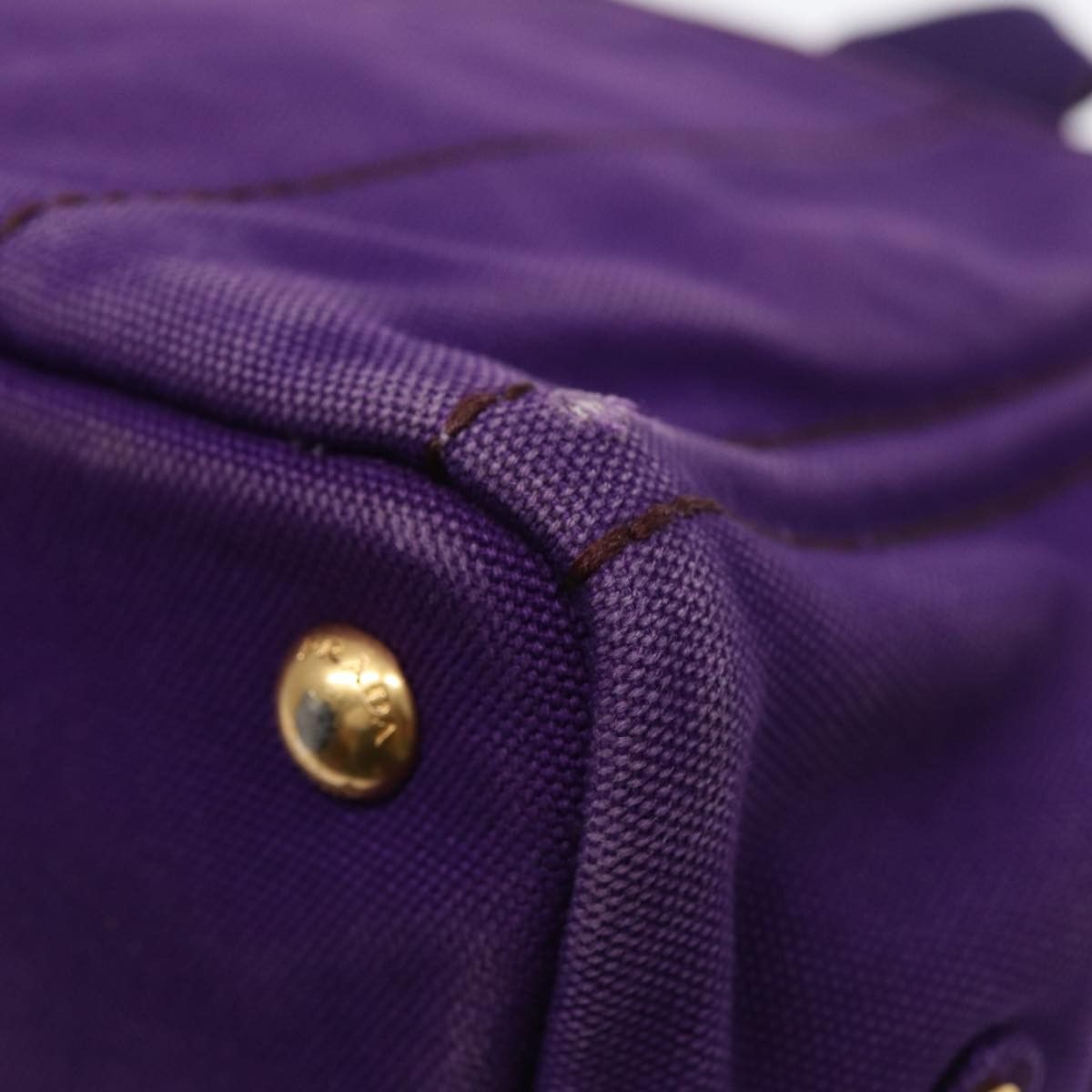 Prada Canapa Purple Canvas Handbag (Pre-Owned) Size ONE SIZE - 6 Thumbnail