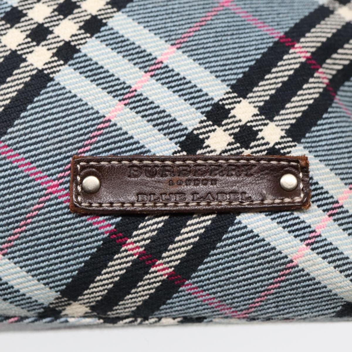 Burberry Plaid Blue Canvas Handbag (Pre-Owned) Size ONE SIZE - 14 Thumbnail