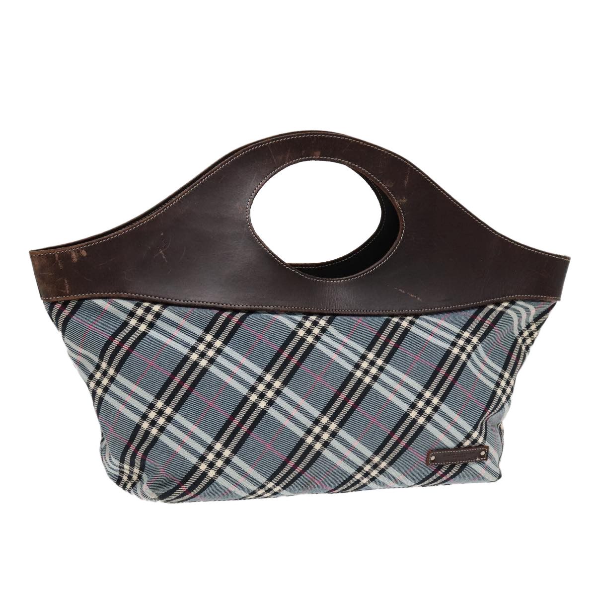 Burberry Plaid Blue Canvas Handbag (Pre-Owned) Size ONE SIZE - 17 Thumbnail