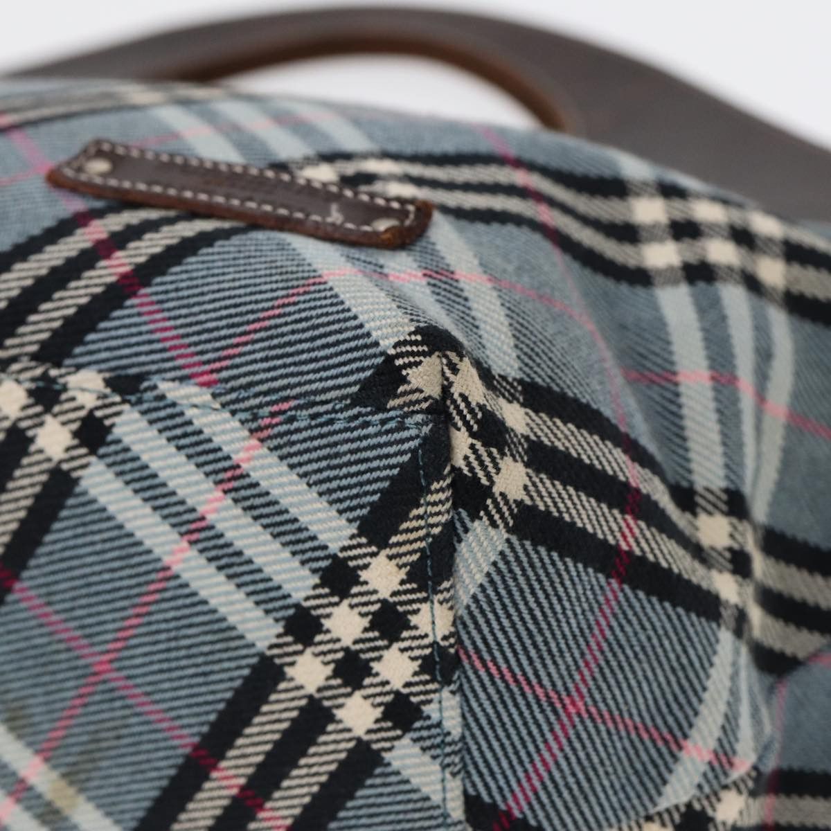 Burberry Plaid Blue Canvas Handbag (Pre-Owned) Size ONE SIZE - 7 Thumbnail