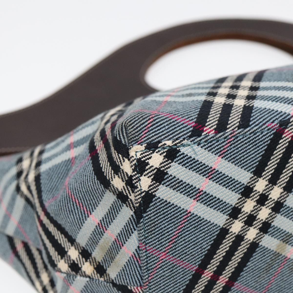 Burberry Plaid Blue Canvas Handbag (Pre-Owned) Size ONE SIZE - 9 Thumbnail