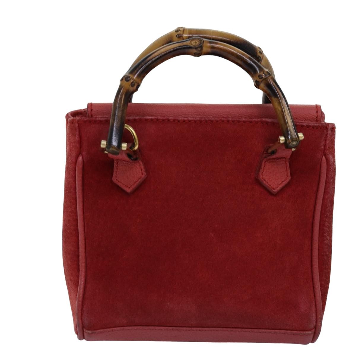 Gucci Bamboo Red Suede Handbag (Pre-Owned) Size ONE SIZE - 2 Thumbnail