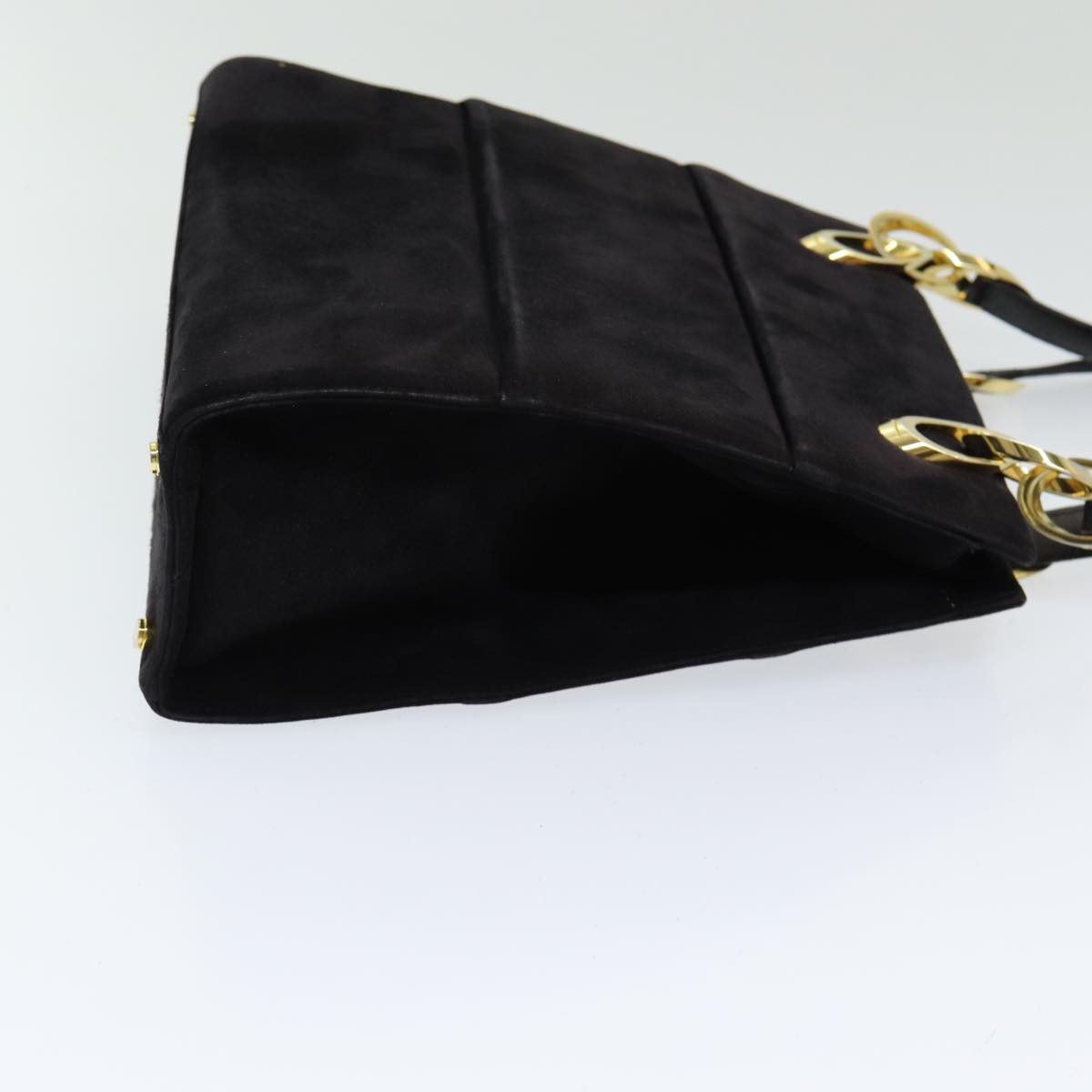 Salvatore Ferragamo Black Suede Shoulder Bag (Pre-Owned) Size ONE SIZE - 10 Thumbnail