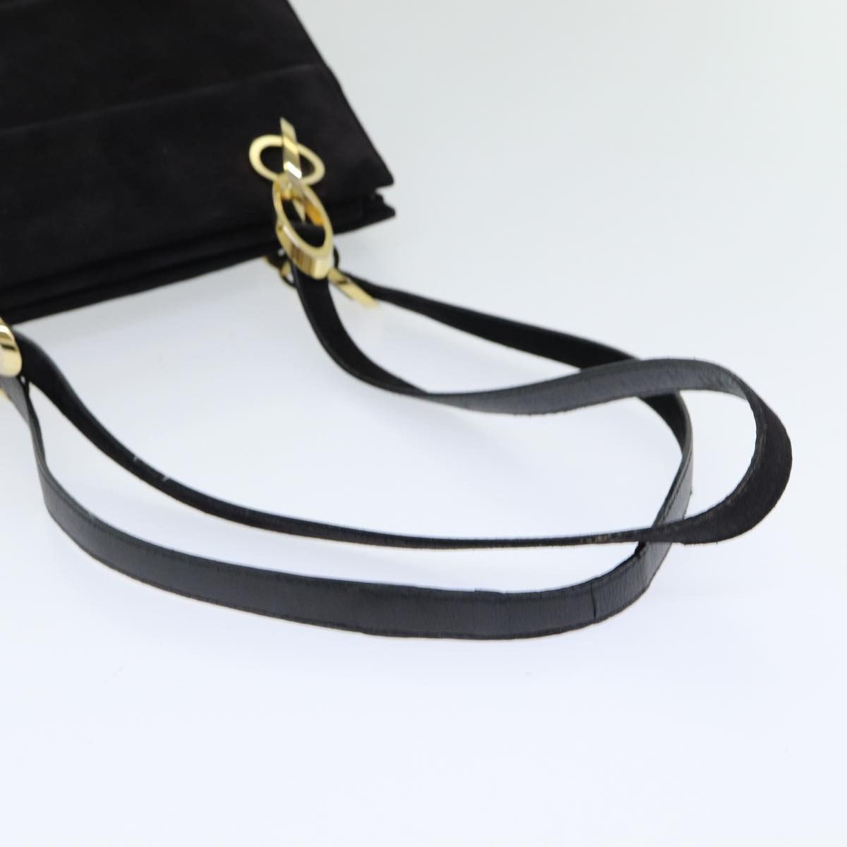 Salvatore Ferragamo Black Suede Shoulder Bag (Pre-Owned) Size ONE SIZE - 9 Thumbnail