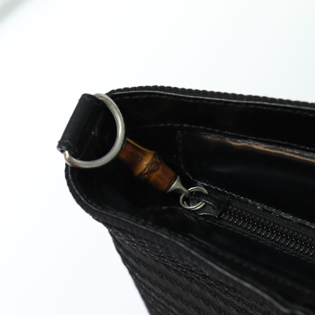 Gucci Bamboo Black Synthetic Handbag (Pre-Owned) Size ONE SIZE - 17 Thumbnail