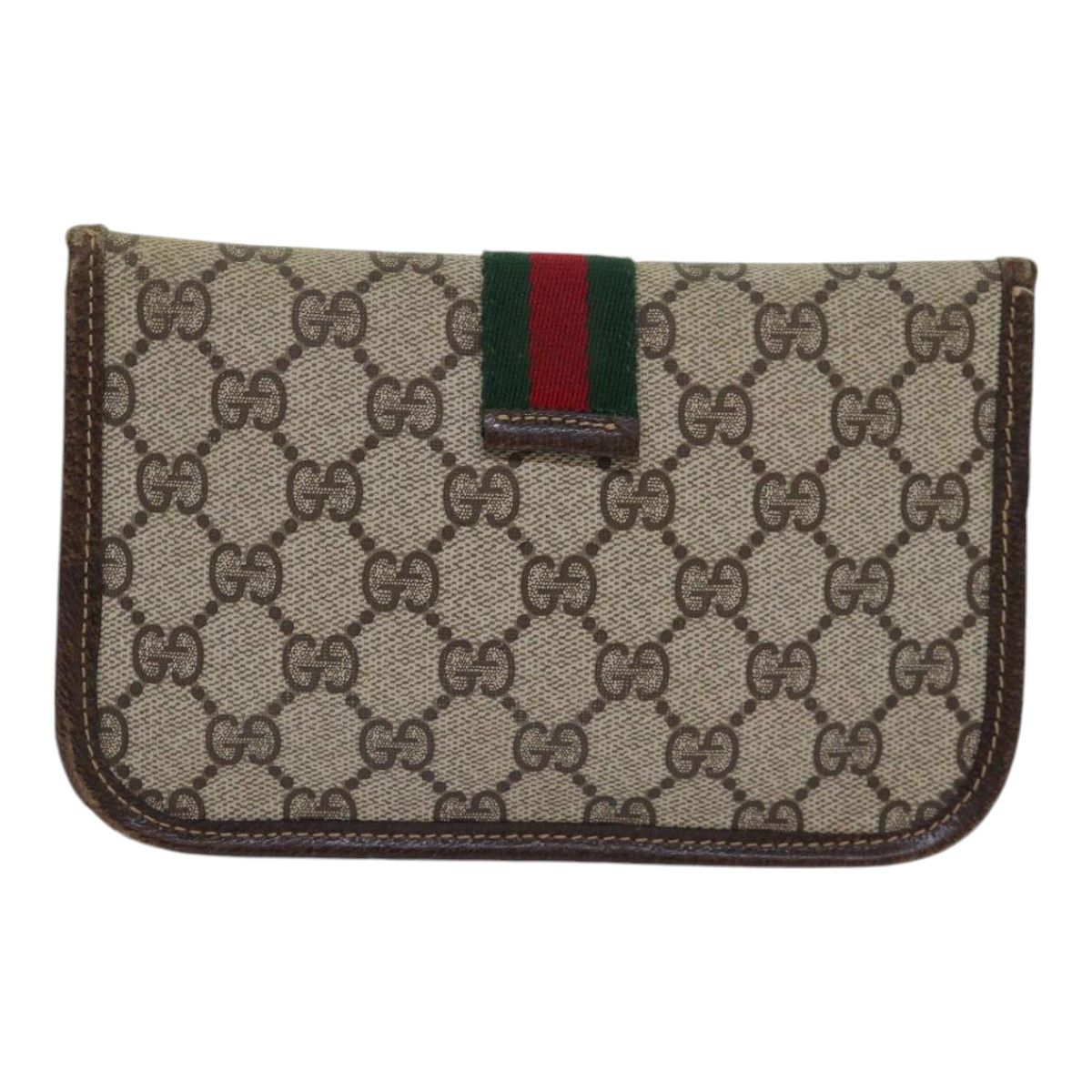 Gucci Web Beige Canvas Clutch Bag (Pre-Owned) Size ONE SIZE - 2 Thumbnail