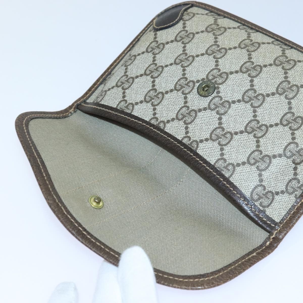 Gucci Web Beige Canvas Clutch Bag (Pre-Owned) Size ONE SIZE - 8 Thumbnail