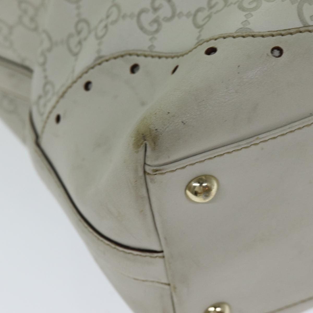 Gucci Gg Canvas White Canvas Tote Bag (Pre-Owned) Size ONE SIZE - 13 Thumbnail