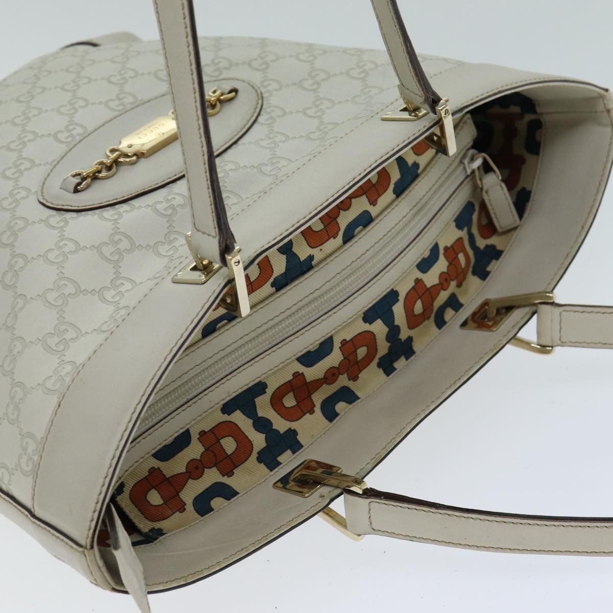 Gucci Gg Canvas White Canvas Tote Bag (Pre-Owned) Size ONE SIZE - 4 Thumbnail