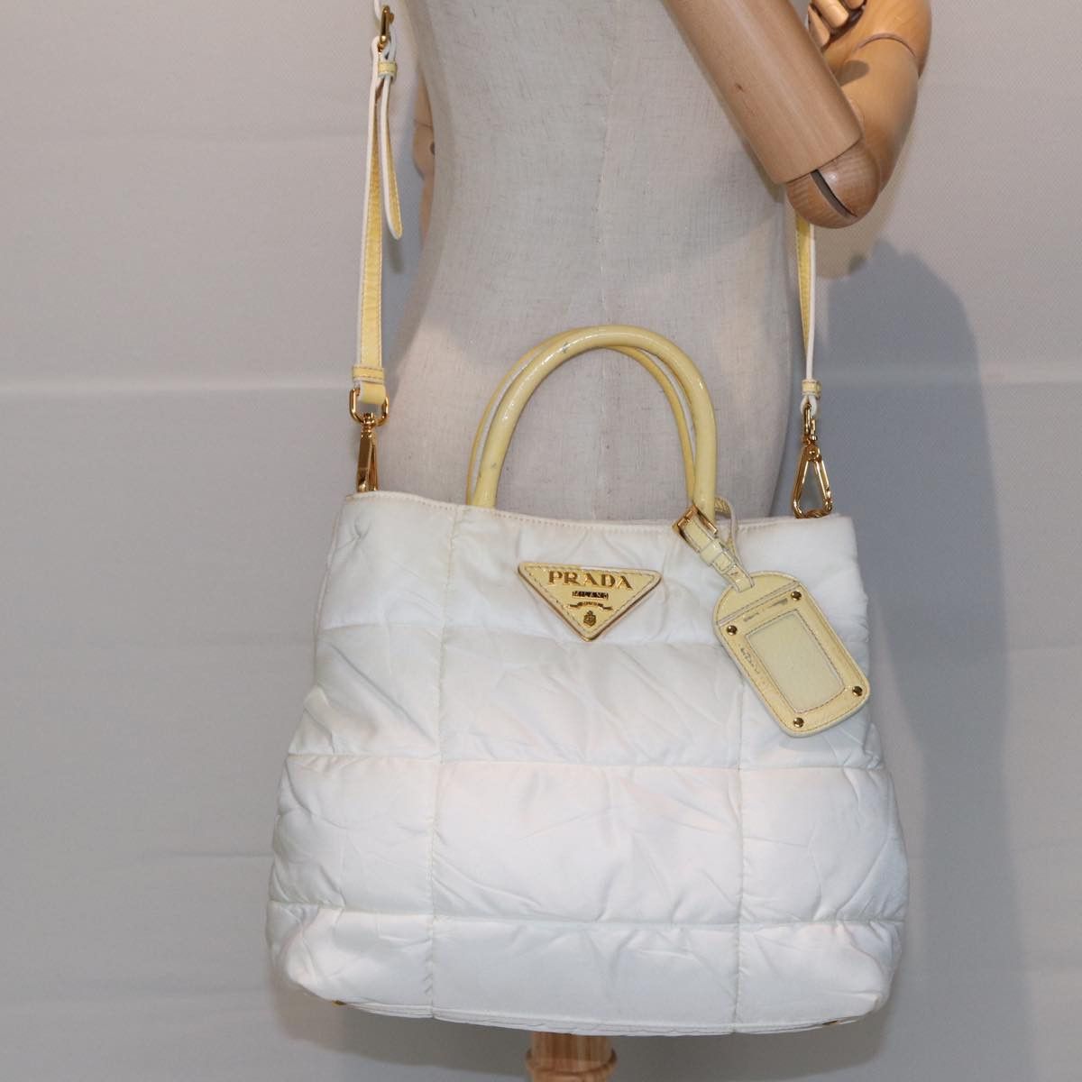 Prada White Synthetic Handbag (Pre-Owned) Size ONE SIZE - 7 Thumbnail