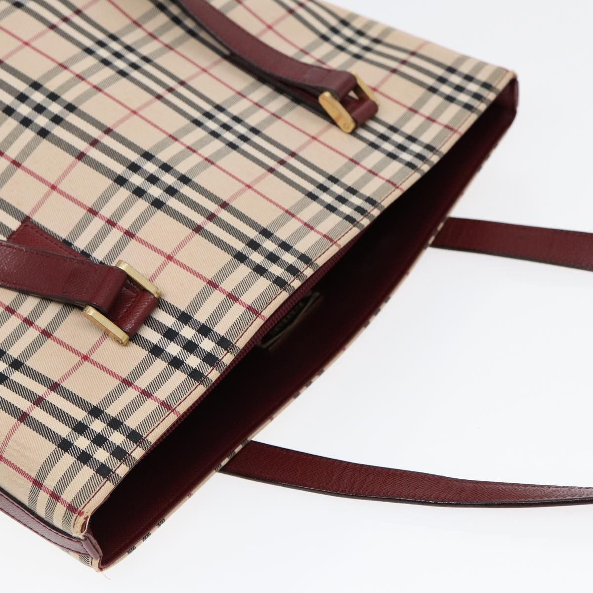 Burberry Nova Check Beige Canvas Tote Bag (Pre-Owned) Size ONE SIZE - 4 Thumbnail