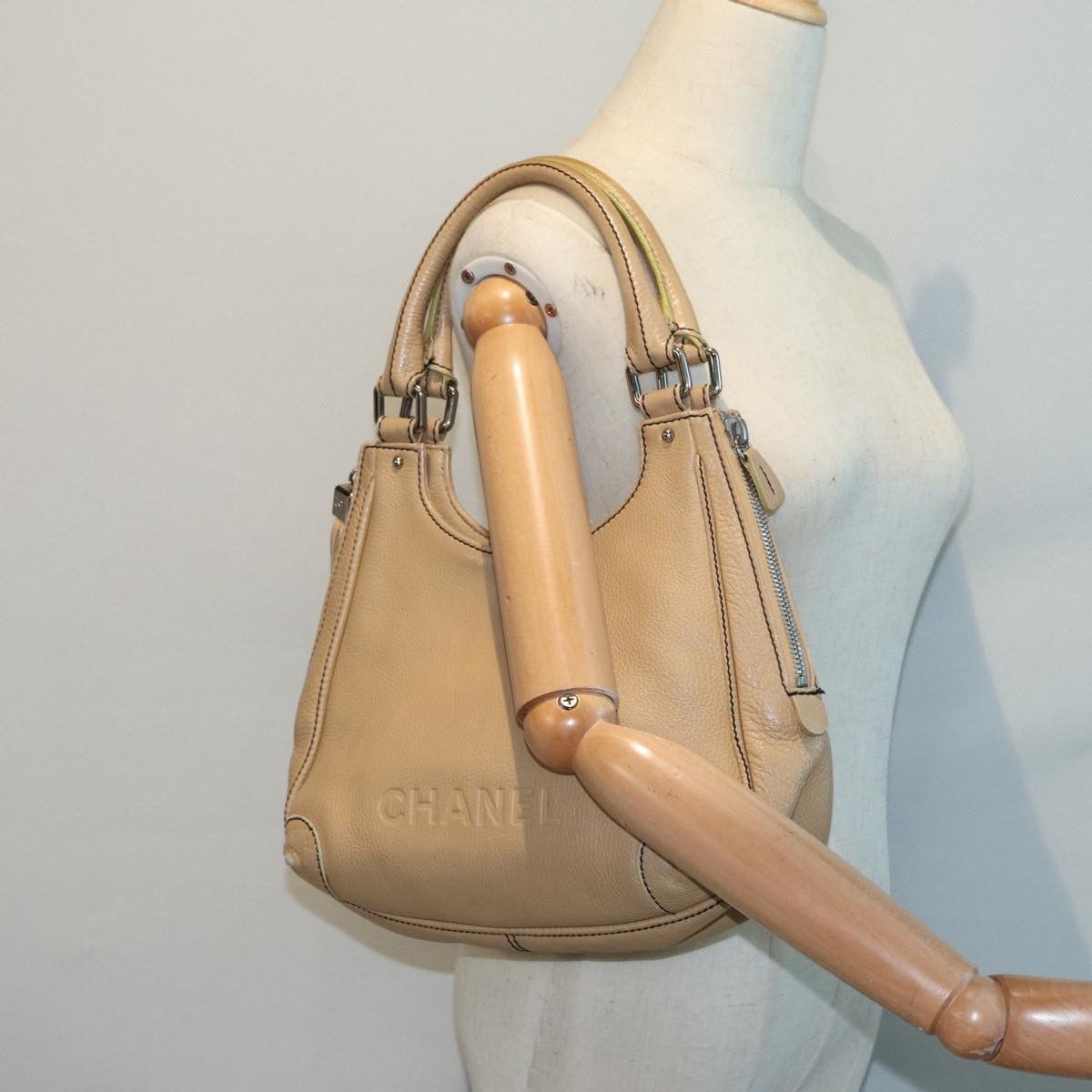 Chanel Hobo Beige Leather Handbag (Pre-Owned) Size ONE SIZE - 11 Thumbnail