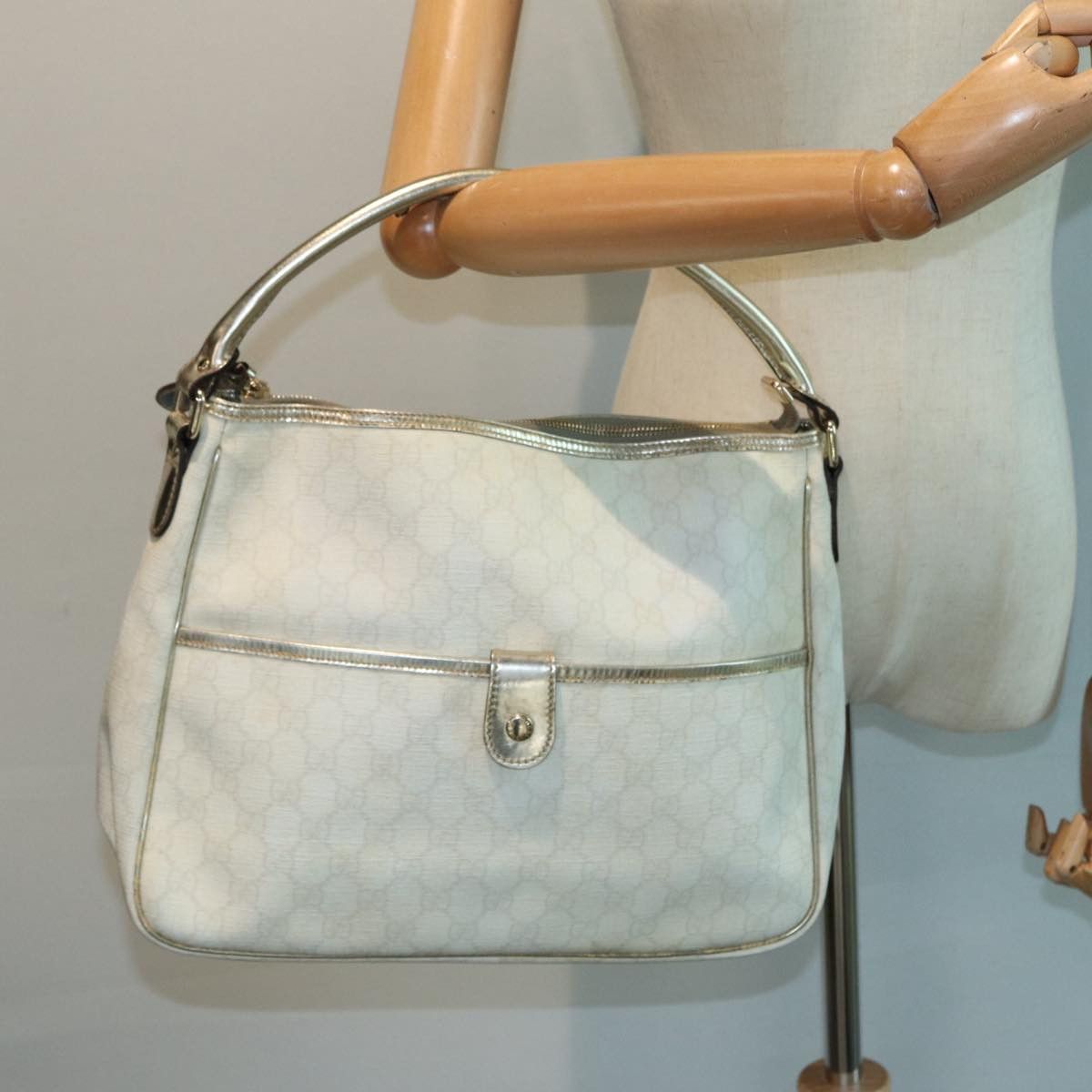 Gucci Gg Canvas White Canvas Handbag (Pre-Owned) Size ONE SIZE - 7 Thumbnail