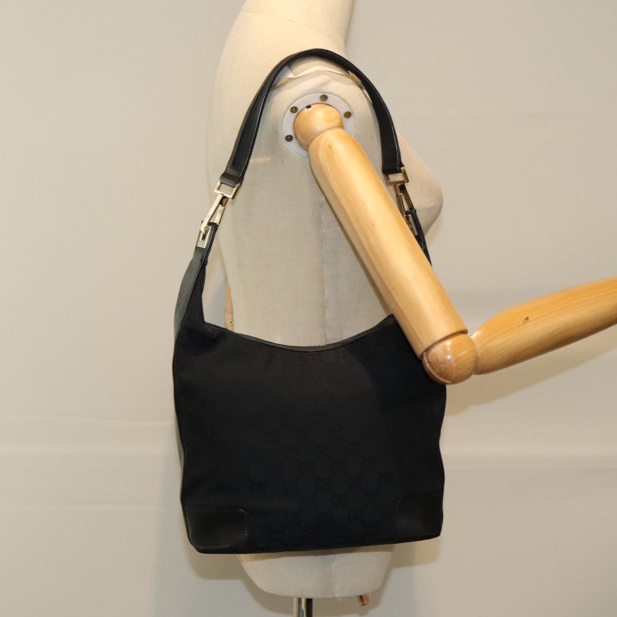 Gucci Hobo Black Canvas Shoulder Bag (Pre-Owned) Size ONE SIZE - 7 Thumbnail