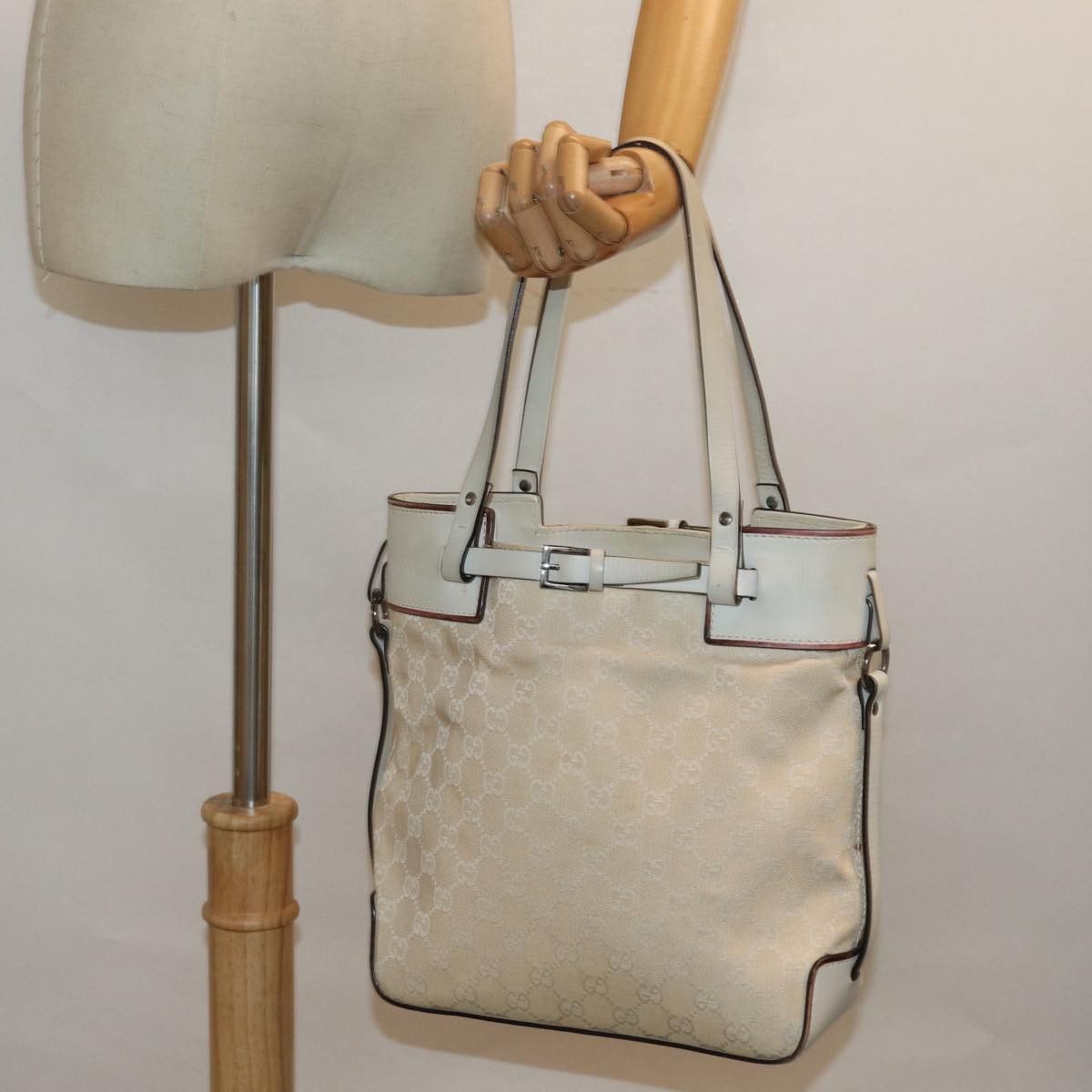 Gucci Gg Canvas Beige Canvas Tote Bag (Pre-Owned) Size ONE SIZE - 11 Thumbnail