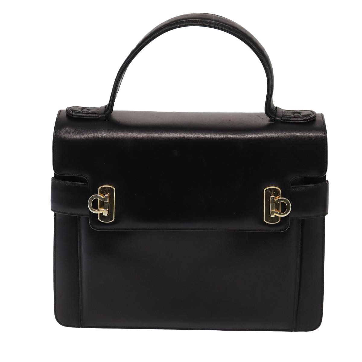 Salvatore Ferragamo Gancini Black Leather Handbag (Pre-Owned) Size ONE SIZE - 17 Thumbnail