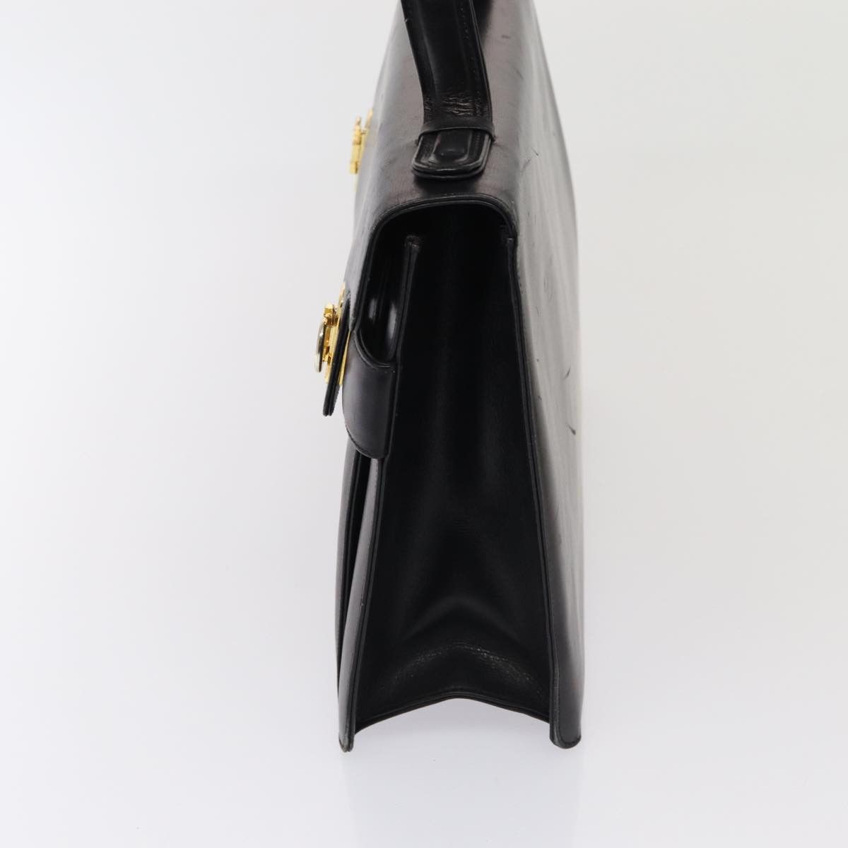 Salvatore Ferragamo Gancini Black Leather Handbag (Pre-Owned) Size ONE SIZE - 3 Thumbnail