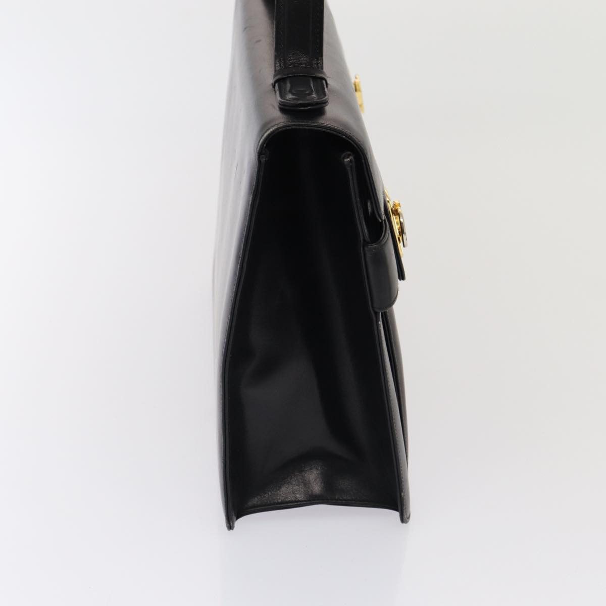 Salvatore Ferragamo Gancini Black Leather Handbag (Pre-Owned) Size ONE SIZE - 4 Thumbnail