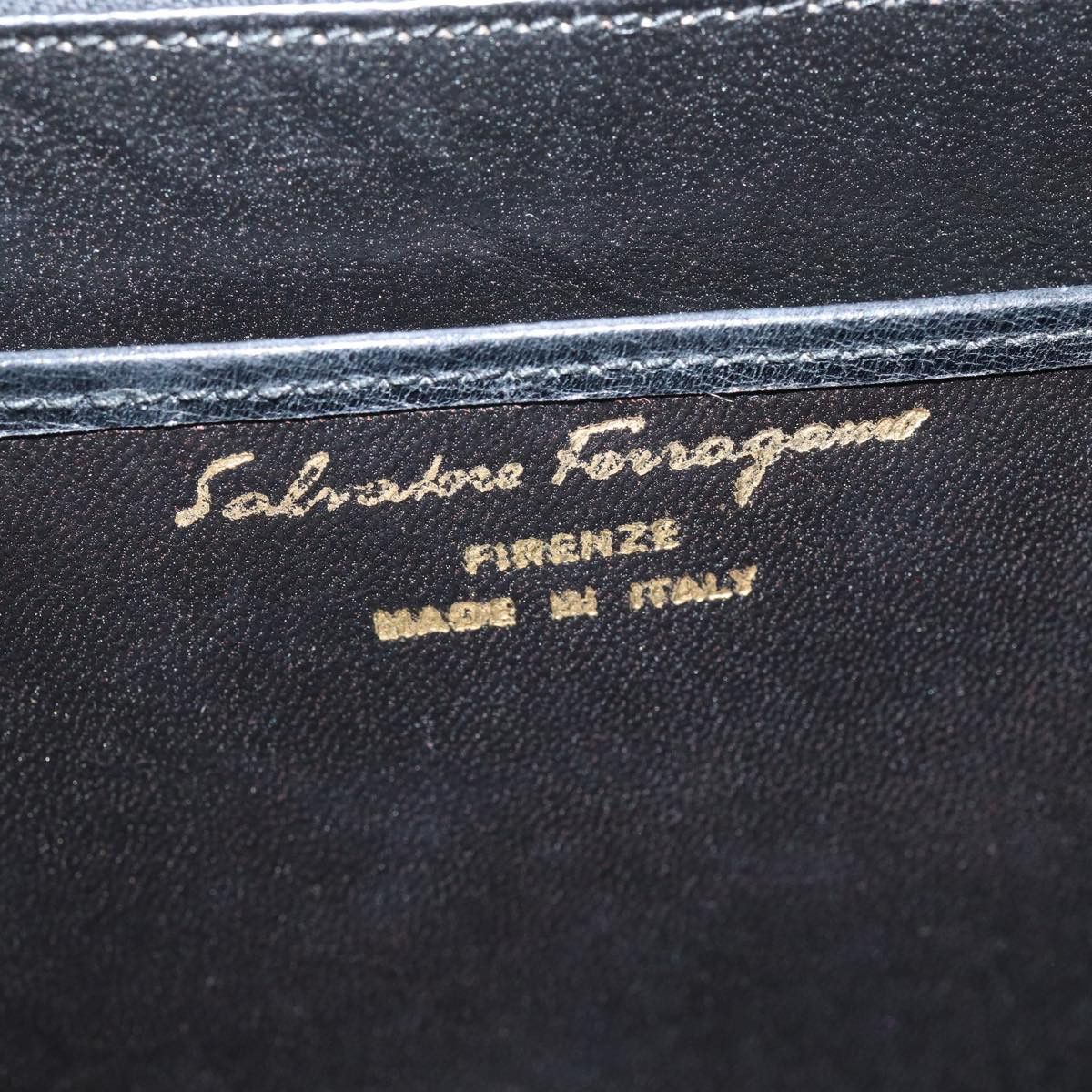 Salvatore Ferragamo Gancini Black Leather Handbag (Pre-Owned) Size ONE SIZE - 13 Thumbnail