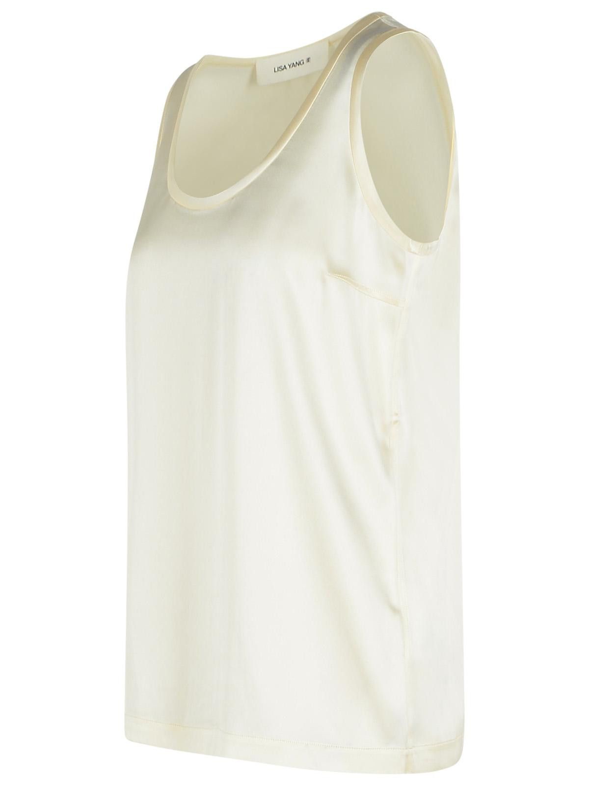 Lisa Yang LISA YANG 'Scoop' Ivory Silk Tank Top Size XS / US 0-2 / IT 36-38 - 2 Thumbnail
