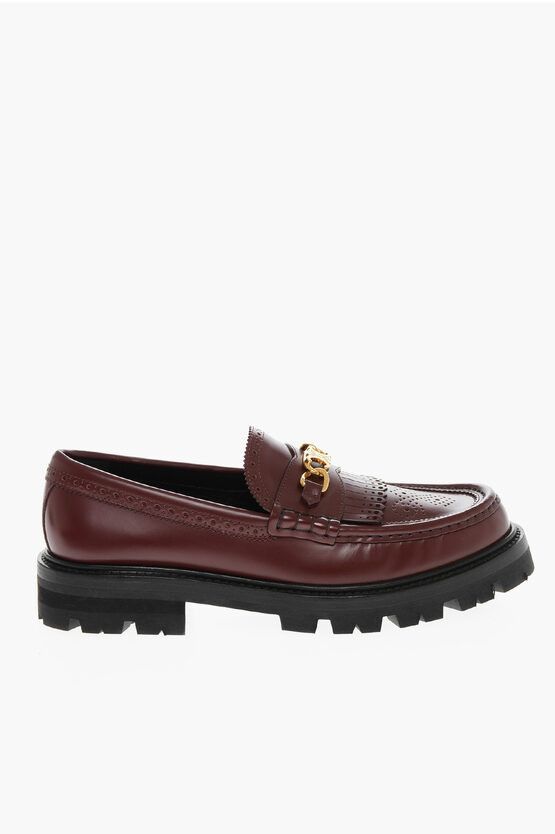 Celine Margaret Loafer with Fringes Burgundy Size US 11 / IT 41 - 2 Thumbnail