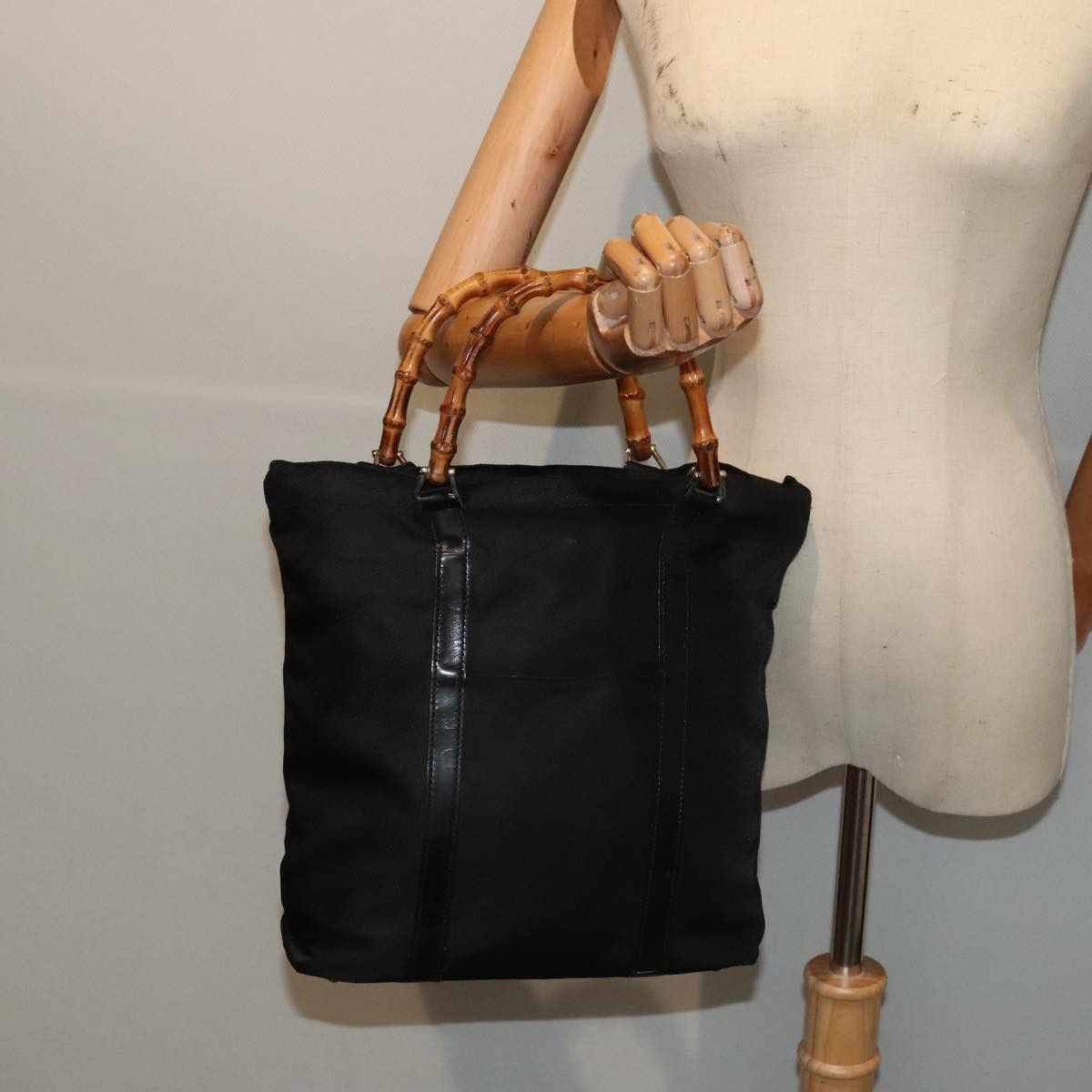 Gucci Bamboo Black Synthetic Handbag (Pre-Owned) Size ONE SIZE - 9 Thumbnail
