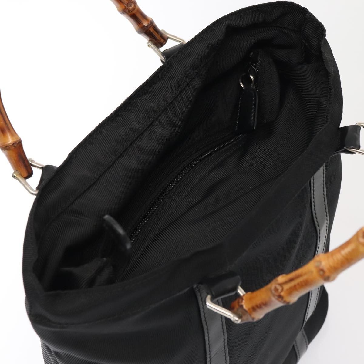 Gucci Bamboo Black Synthetic Handbag (Pre-Owned) Size ONE SIZE - 12 Thumbnail