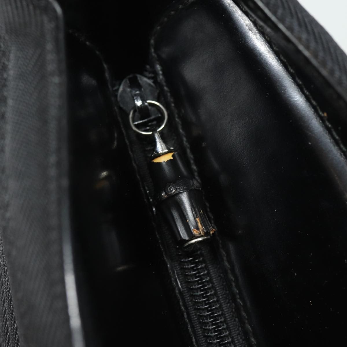 Gucci Bamboo Black Synthetic Handbag (Pre-Owned) Size ONE SIZE - 18 Thumbnail
