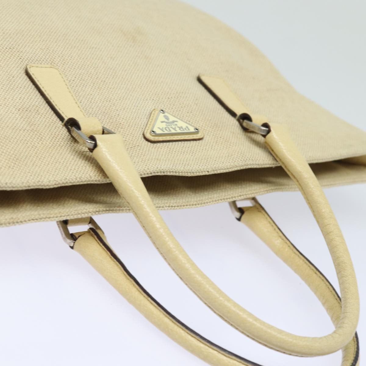 Prada Canapa Beige Canvas Handbag (Pre-Owned) Size ONE SIZE - 4 Thumbnail