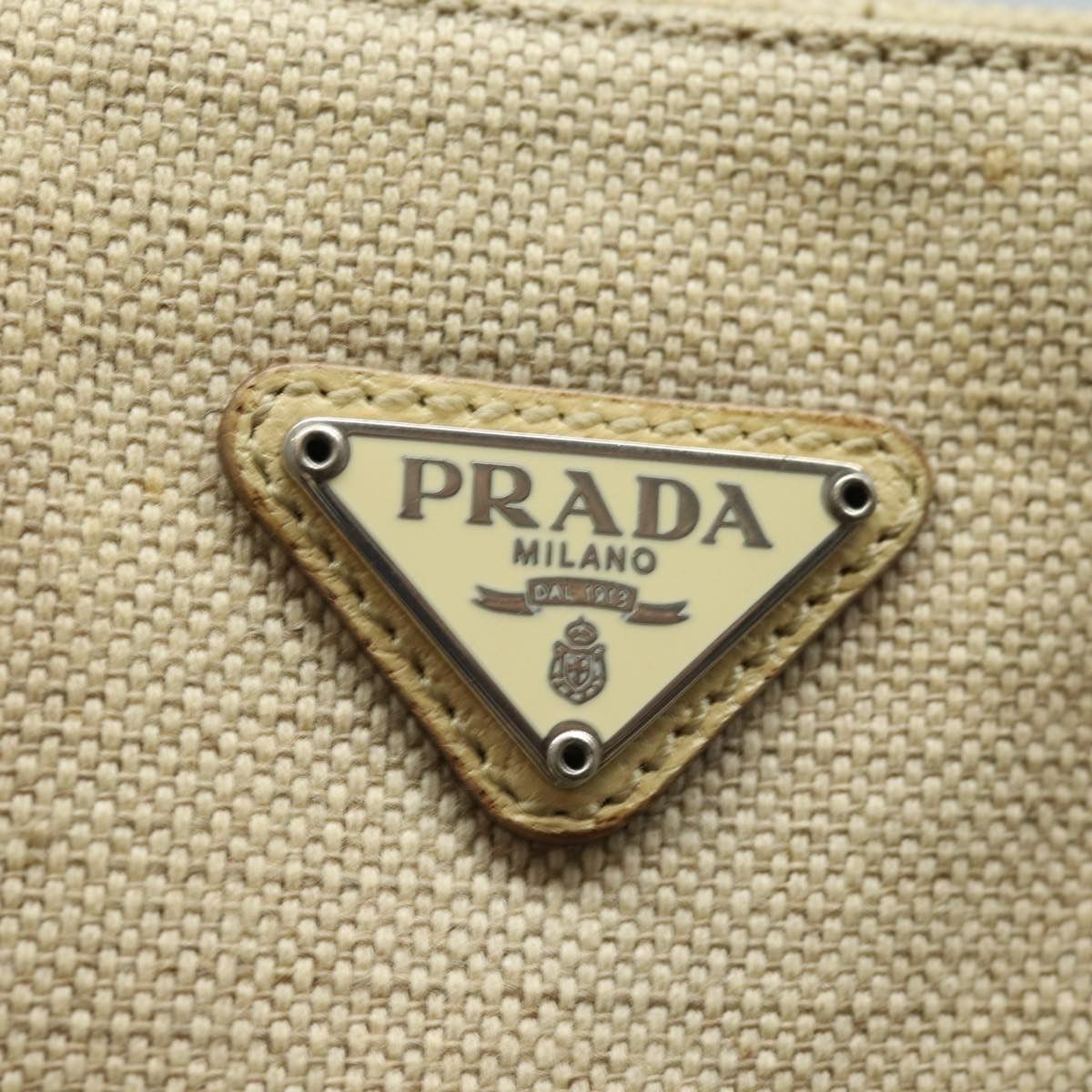 Prada Canapa Beige Canvas Handbag (Pre-Owned) Size ONE SIZE - 19 Thumbnail