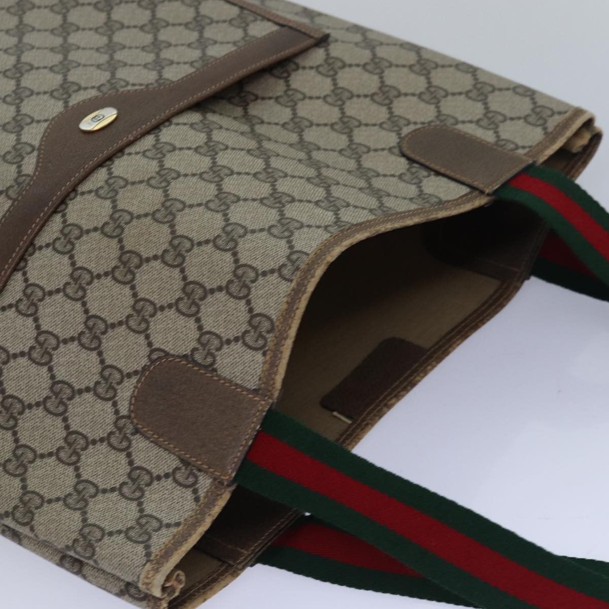 Gucci Sherry Beige Canvas Tote Bag (Pre-Owned) Size ONE SIZE - 4 Thumbnail