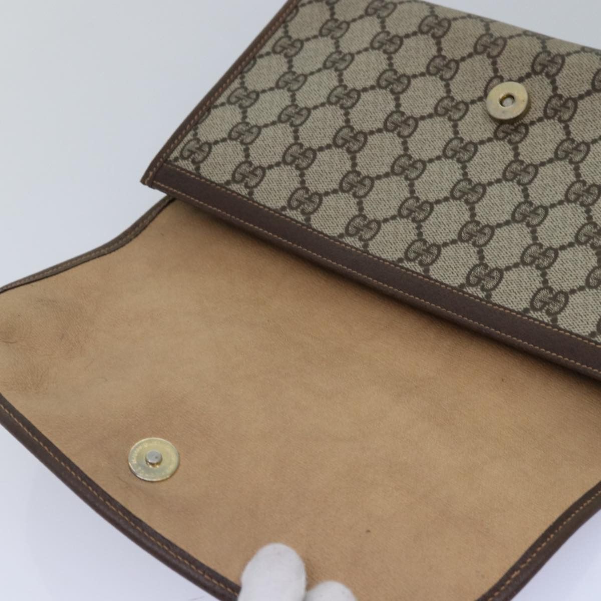 Gucci Ophidia Brown Canvas Clutch Bag (Pre-Owned) Size ONE SIZE - 16 Thumbnail