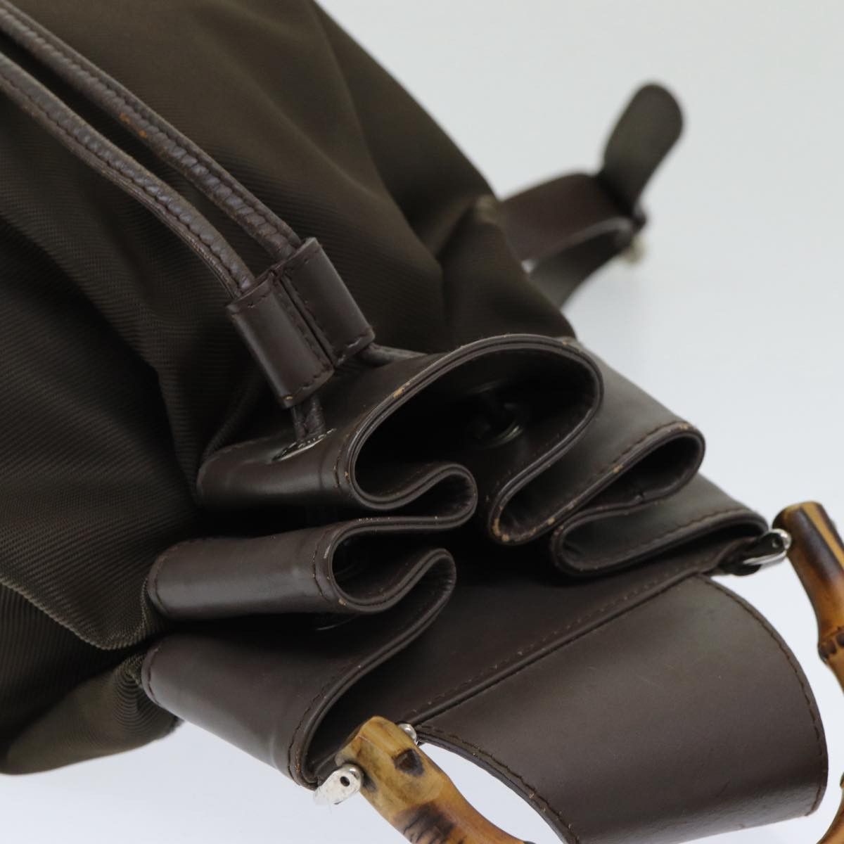 Gucci Bamboo Brown Synthetic Backpack Bag (Pre-Owned) Size ONE SIZE - 17 Thumbnail