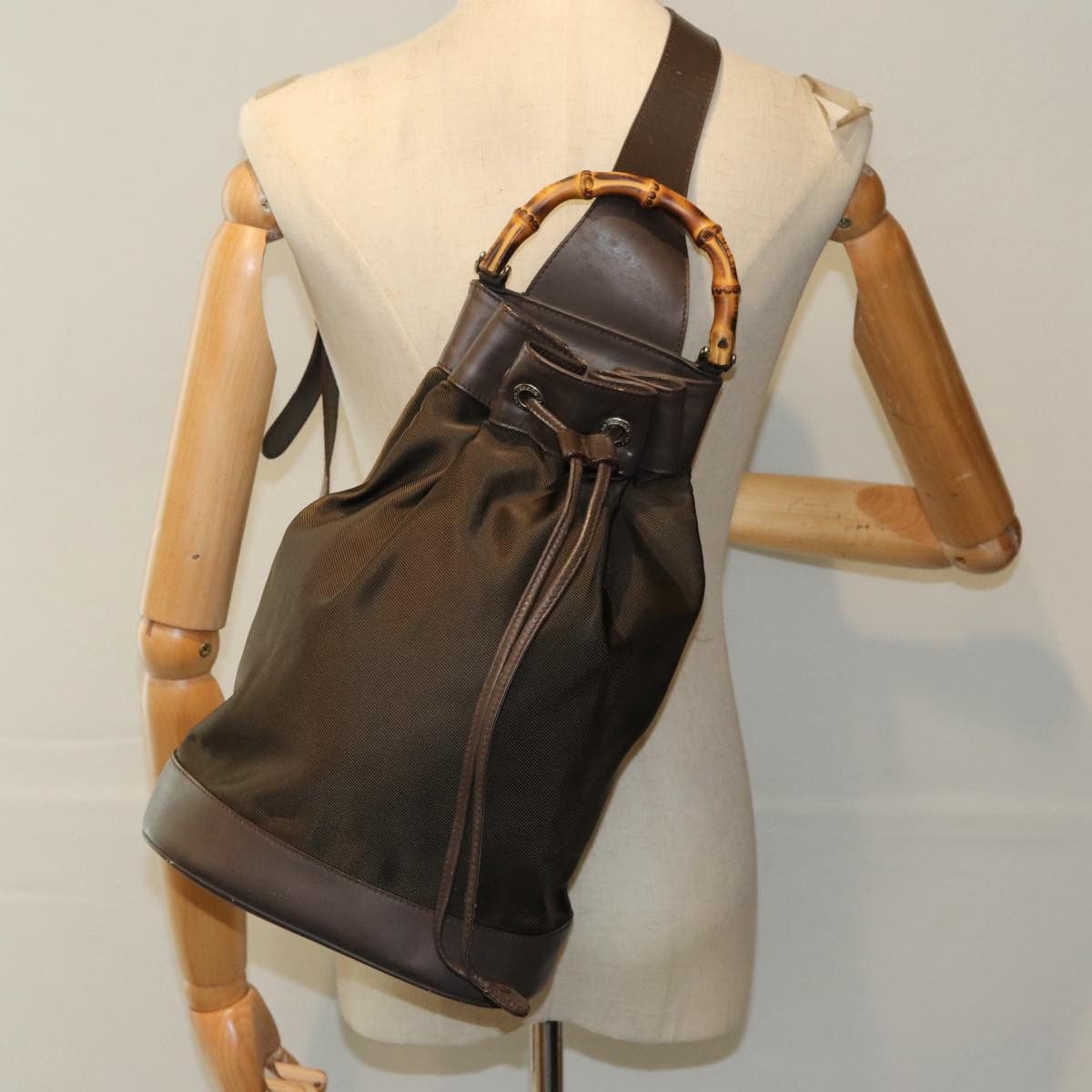 Gucci Bamboo Brown Synthetic Backpack Bag (Pre-Owned) Size ONE SIZE - 15 Thumbnail