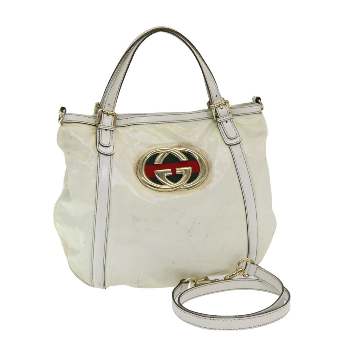 Gucci Ophidia White Canvas Handbag (Pre-Owned) Size ONE SIZE - 9 Thumbnail